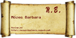 Mózes Barbara névjegykártya